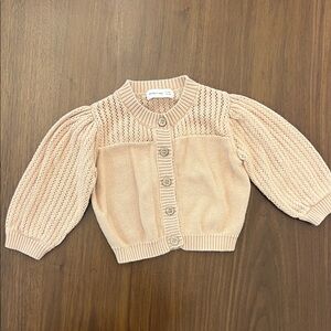 Quincy Mae Cream Knit Button-Up Sweater